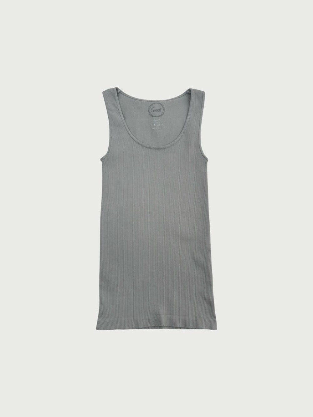 Dove Gray Ribbed Tank